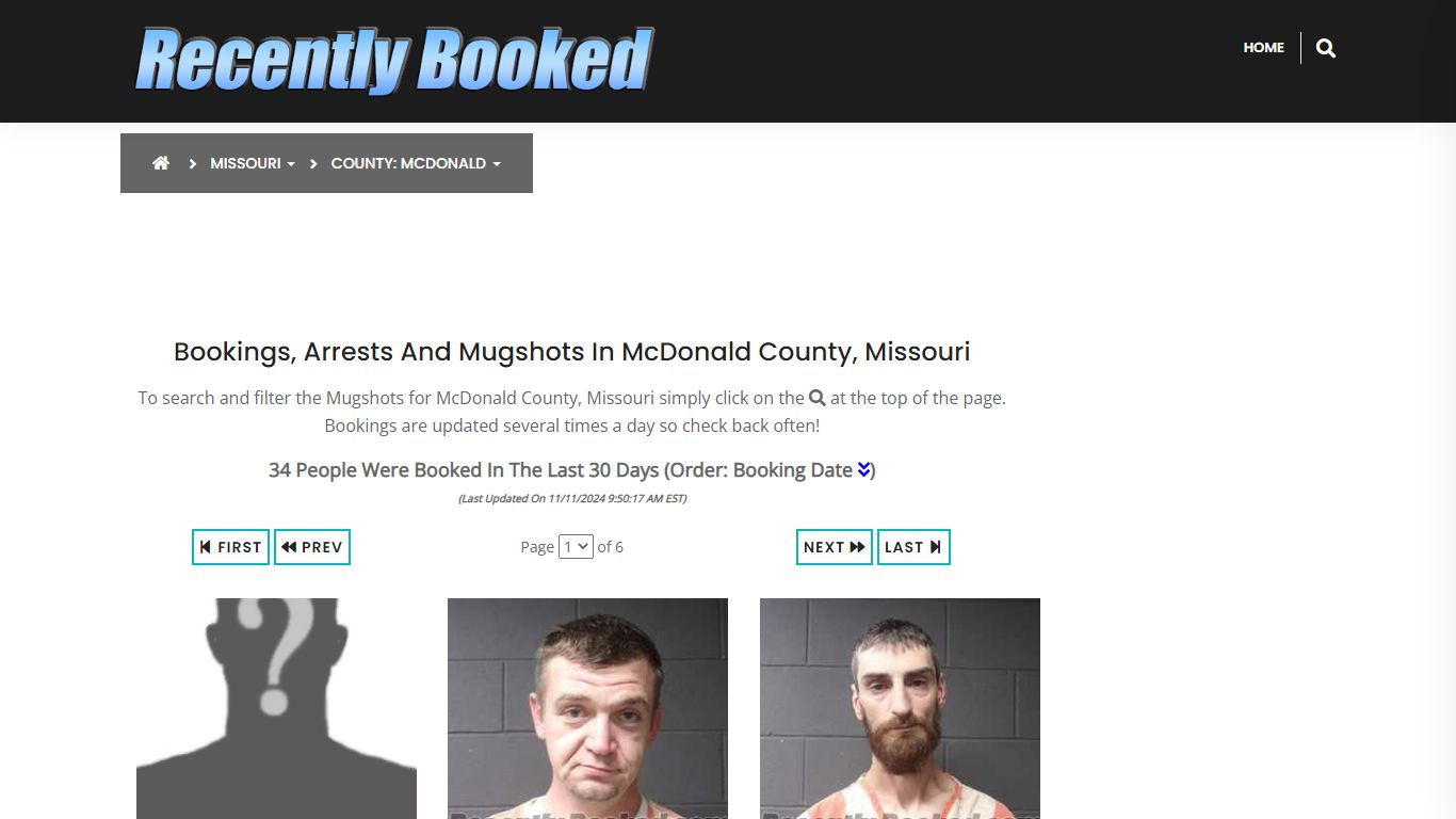 Bookings, Arrests and Mugshots in McDonald County, Missouri