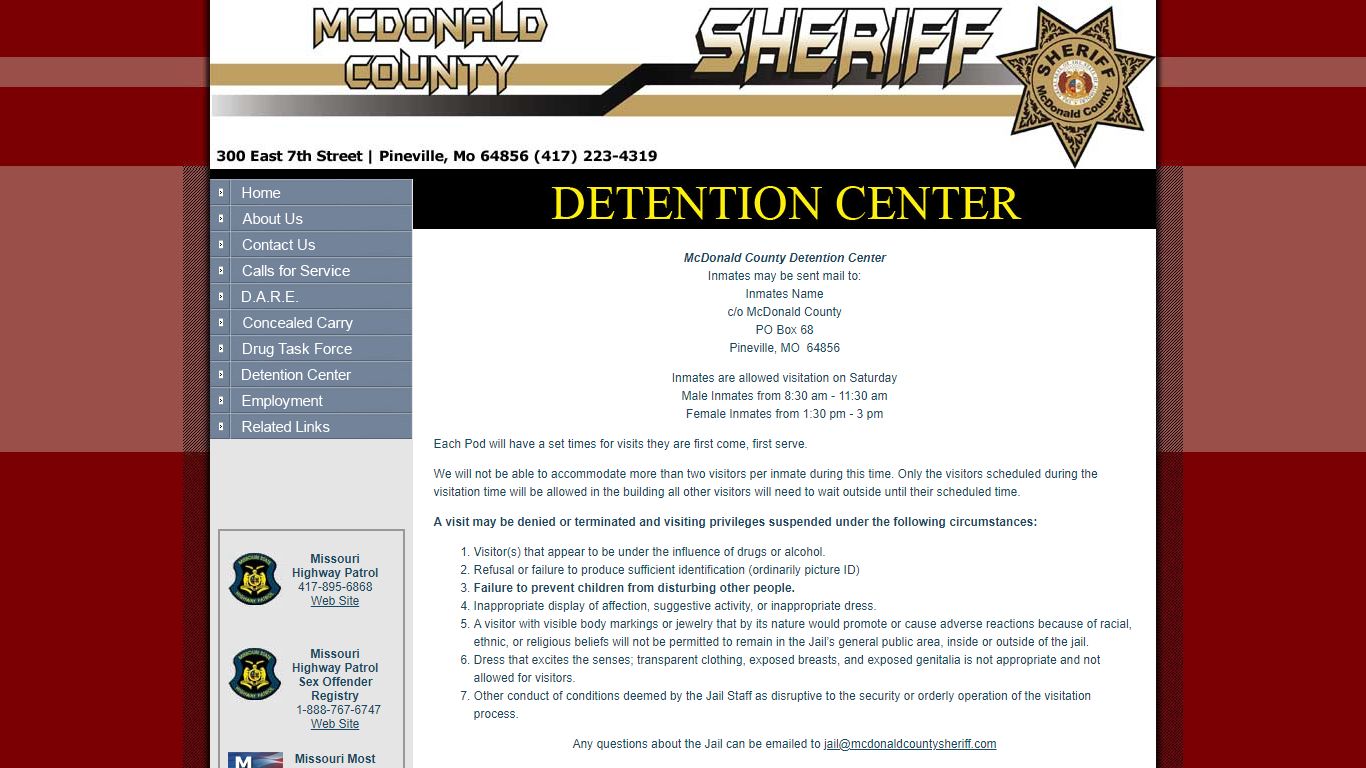 Welcome to the McDonald County Sheriff's Office Website